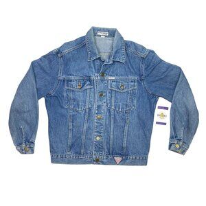 Vtg 80s Guess George Marciano Jean Trucker Jacket M Denim USA 1986 Preppy Cowboy